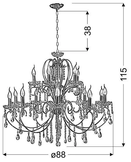 Závesná lampa AURORA 15xE14 luster Candellux