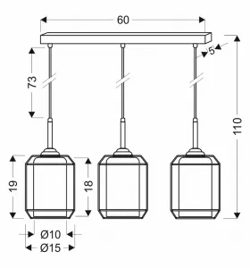 Závesná lampa JONERA 3xE27 Candellux