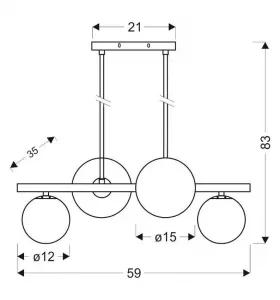 Závesná lampa KAMA 4xG9 Candellux