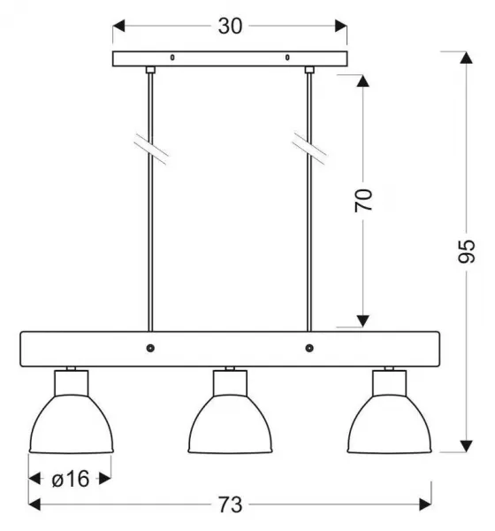 Závesná lampa VARIO 3xE27 Candellux