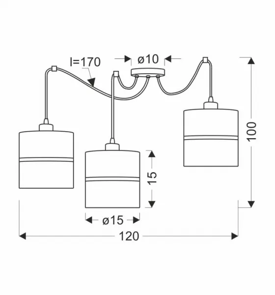 Závesná lampa ASSAM 3xE27 Candellux