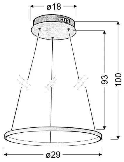 Závesná lampa LUNE 18W Strieborná