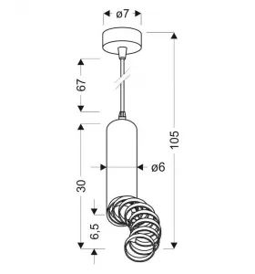 Závesná lampa TUBA 1xGU10 Candellux