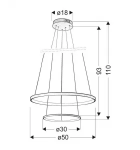Závesná lampa LUNE 40W Biela