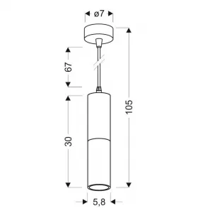 Závesná lampa TUBA 1xGU10 Candellux