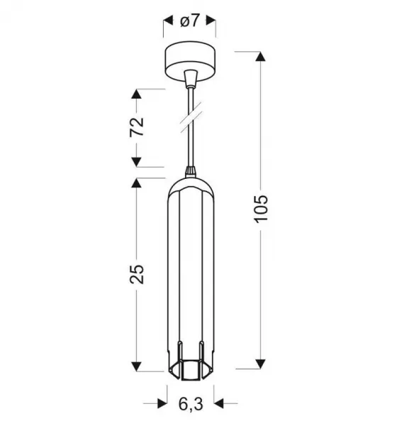 Závesná lampa TUBA 1xGU10 Candellux