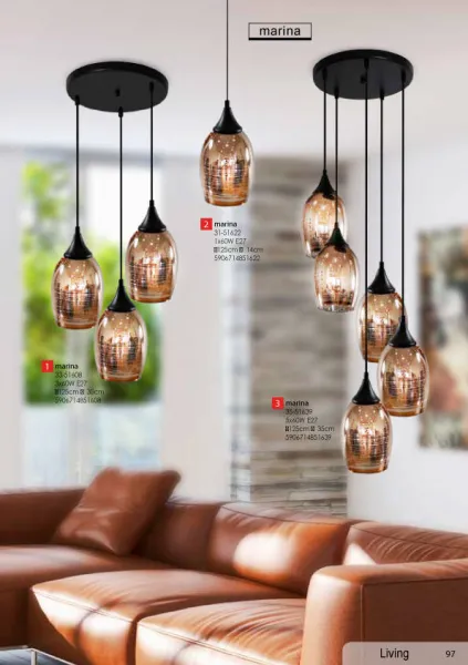 Závesná lampa MARINA 3xE27 Candellux