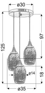 Závesná lampa MARINA 3xE27 Candellux
