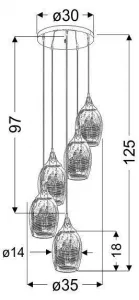 Závesná lampa MARINA 5xE27 Candellux