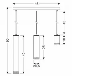 Závesná lampa TUBO 3xGU10 Candellux