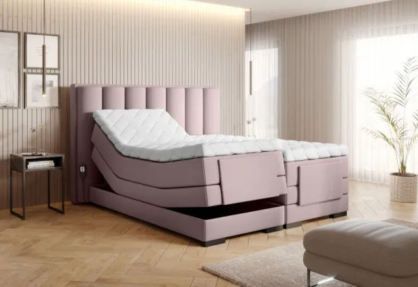 Elektrická polohovacia boxspringová posteľ VERONA Eltap Lukso 40 - modrá