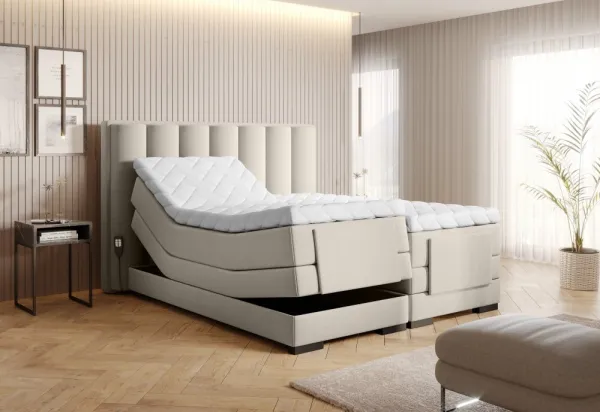 Elektrická polohovacia boxspringová posteľ VERONA Eltap Lukso 40 - modrá