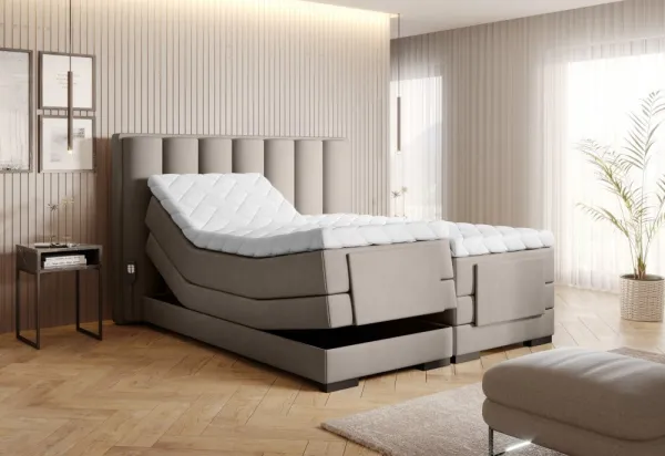 Elektrická polohovacia boxspringová posteľ VERONA Eltap Lukso 40 - modrá
