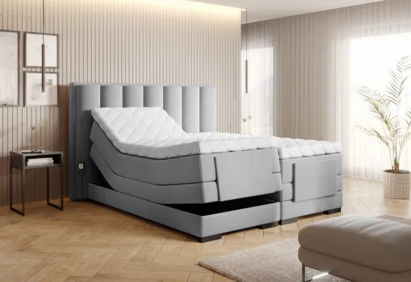 Elektrická polohovacia boxspringová posteľ VERONA Eltap Lukso 40 - modrá