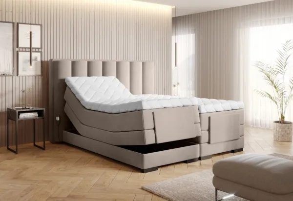 Elektrická polohovacia boxspringová posteľ VERONA Eltap Lukso 40 - modrá