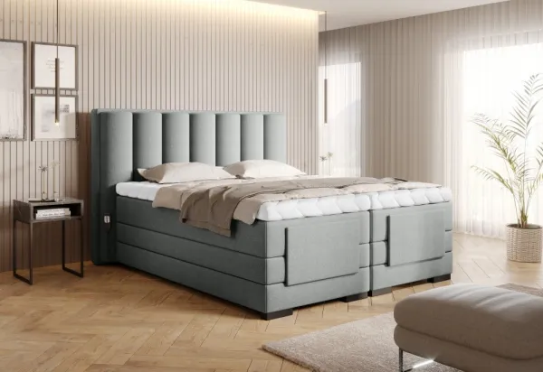 Elektrická polohovacia boxspringová posteľ VERONA Eltap Lukso 40 - modrá