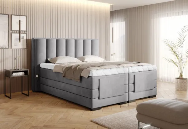 Elektrická polohovacia boxspringová posteľ VERONA Eltap Lukso 40 - modrá