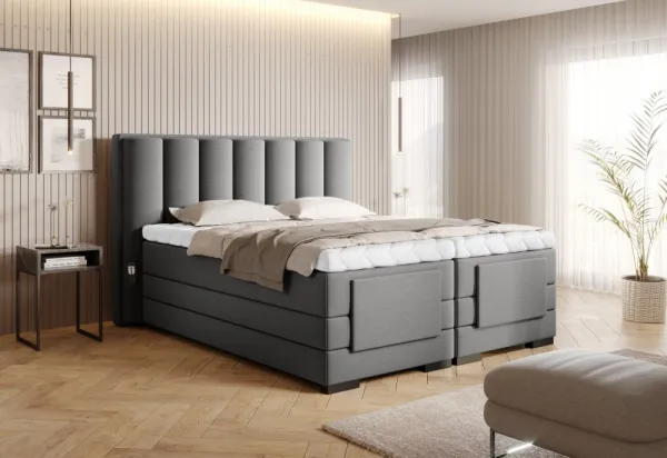 Elektrická polohovacia boxspringová posteľ VERONA Eltap Lukso 40 - modrá