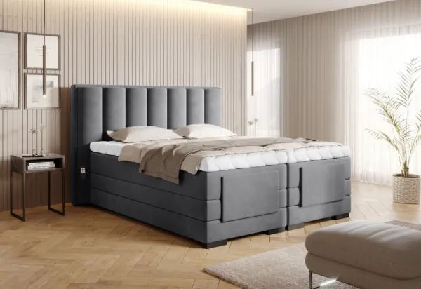 Elektrická polohovacia boxspringová posteľ VERONA Eltap Lukso 40 - modrá