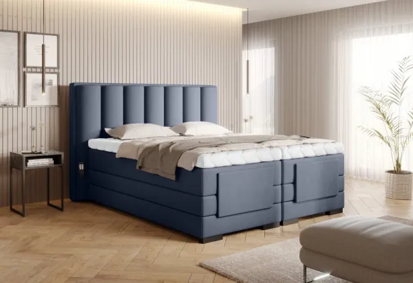 Elektrická polohovacia boxspringová posteľ VERONA Eltap Lukso 40 - modrá