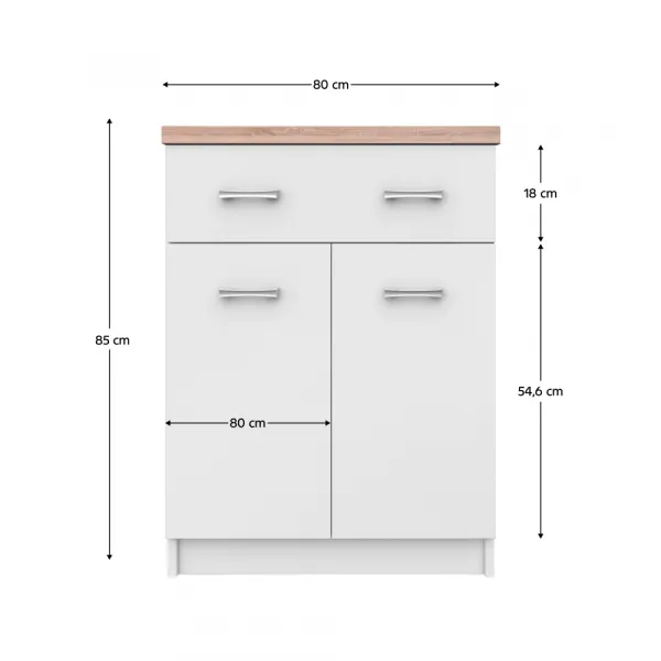 Komoda TOPTY 2D1S/60 Tempo Kondela Dub sonoma