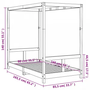 Detská posteľ s nebesami Dekorhome 90 x 200 cm
