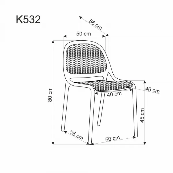 Stohovateľná jedálenská stolička K532 Halmar Černá