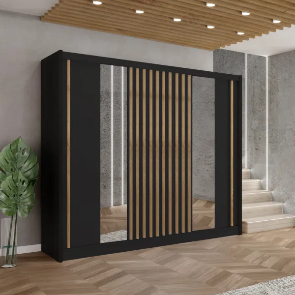 Šatníková skriňa LADDER 250 Tempo Kondela Biela