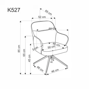 Otočné jedálenské kreslo K527 Halmar Šedá