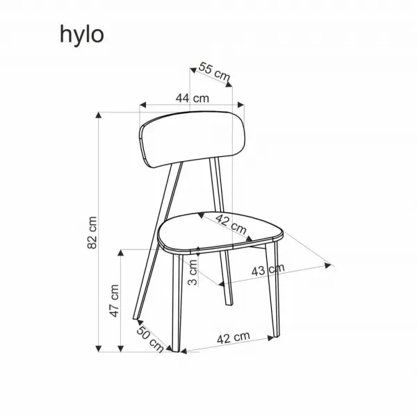 Jedálenská stolička HYLO HALMAR Šedá