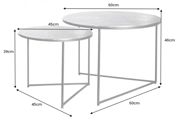 Odkladací stolík 2 ks GAIA Dekorhome 60 cm