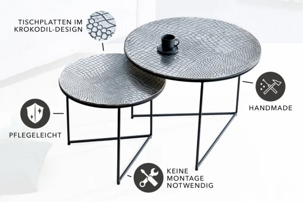 Odkladací stolík 2 ks GAIA Dekorhome 60 cm