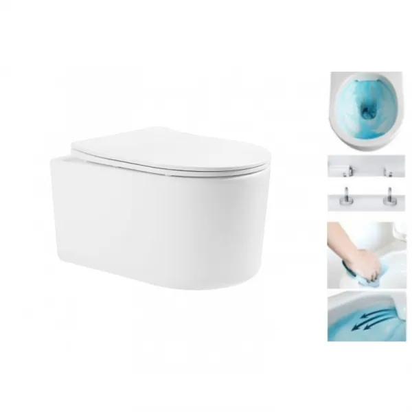 Závěsný WC set MEXEN SOFIA 36 cm s prkénkem SLIM bílý