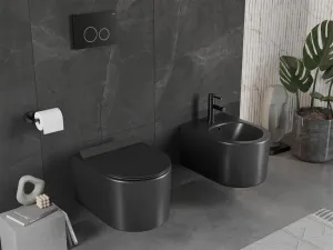 Závěsný WC set MEXEN SOFIA 36 cm s prkénkem SLIM černý