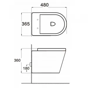 Závěsný WC set MEXEN RICO 36,5 cm s prkénkem UNO bílý