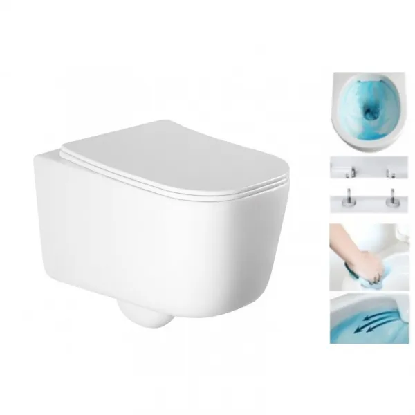 Závěsný WC set MEXEN STELLA 35 cm s prkénkem SLIM DRED bílý