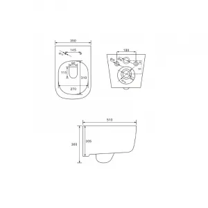 Závěsný WC set MEXEN STELLA 35 cm s prkénkem SLIM DRED bílý
