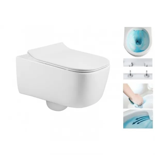 Závěsný WC set MEXEN STELLA 35 cm s prkénkem SLIM GRED bílý