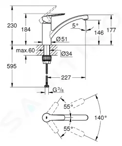 GROHE GROHE - QuickFix Start Drezová batéria, chróm 30530002