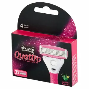 Wilkinson Sword Quattro for Women Aloe & Vit. E náhradné žiletky 3 ks