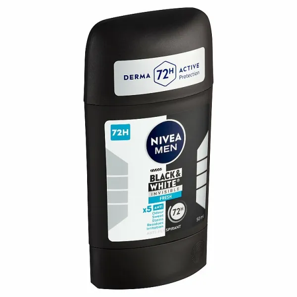 Nivea Men Black & White Invisible Fresh tuhý antiperspitant pre mužov 50 ml