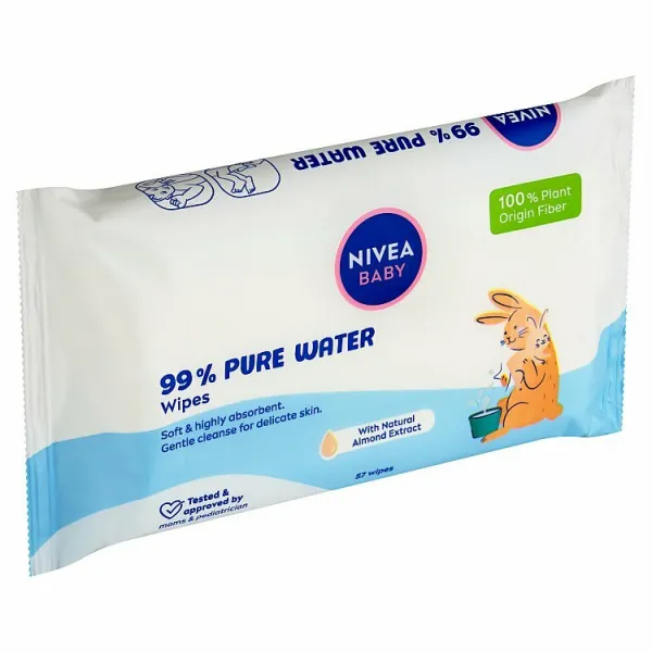 Nivea Baby 99% Pure Water čistiace obrúsky 57 ks