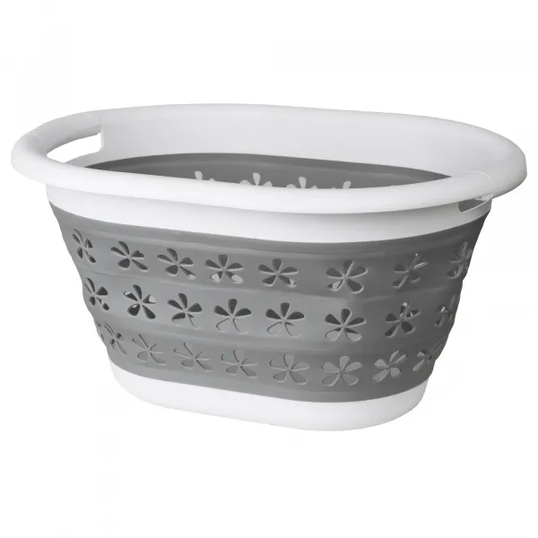Oválna skladacia misa 50 x 37 cm bielo-sivá OVAL COMPACT 25L