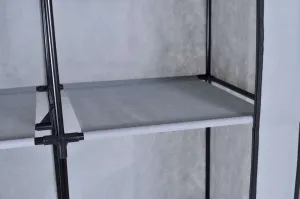 Textilná skriňa so 6 policami Mira - sivá