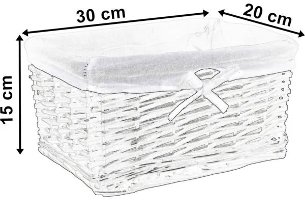 Prútený kôš 30x20x15 cm - biely a sivý