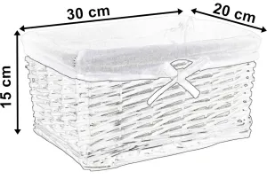 Prútený kôš 30x20x15 cm - biely a sivý