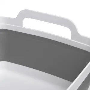 Skladacia misa s odtokom bielo-sivá COMPACT
