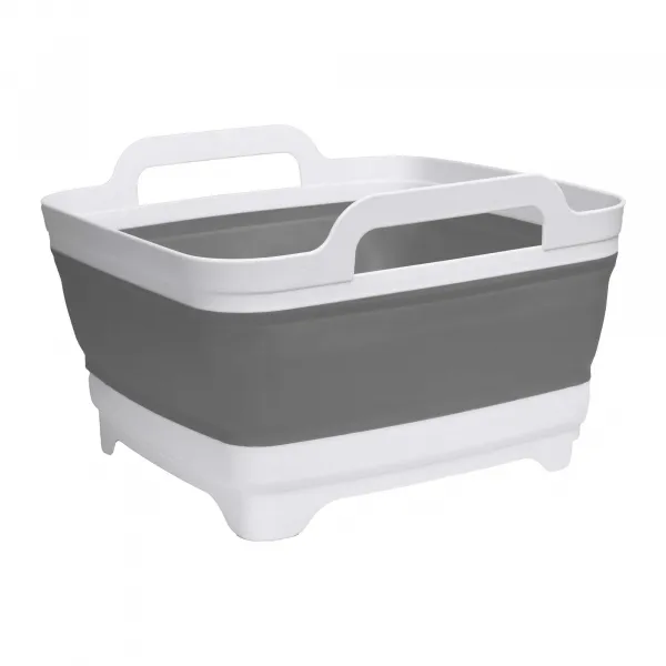 Skladacia misa s odtokom bielo-sivá COMPACT