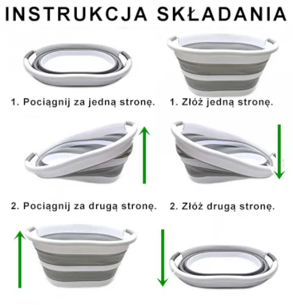 Oválna skladacia misa 50 x 37 cm bielo-sivá OVAL COMPACT 25L