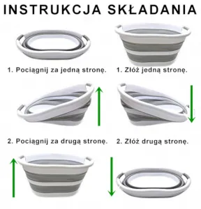 Oválna skladacia misa 50 x 37 cm bielo-sivá OVAL COMPACT 25L